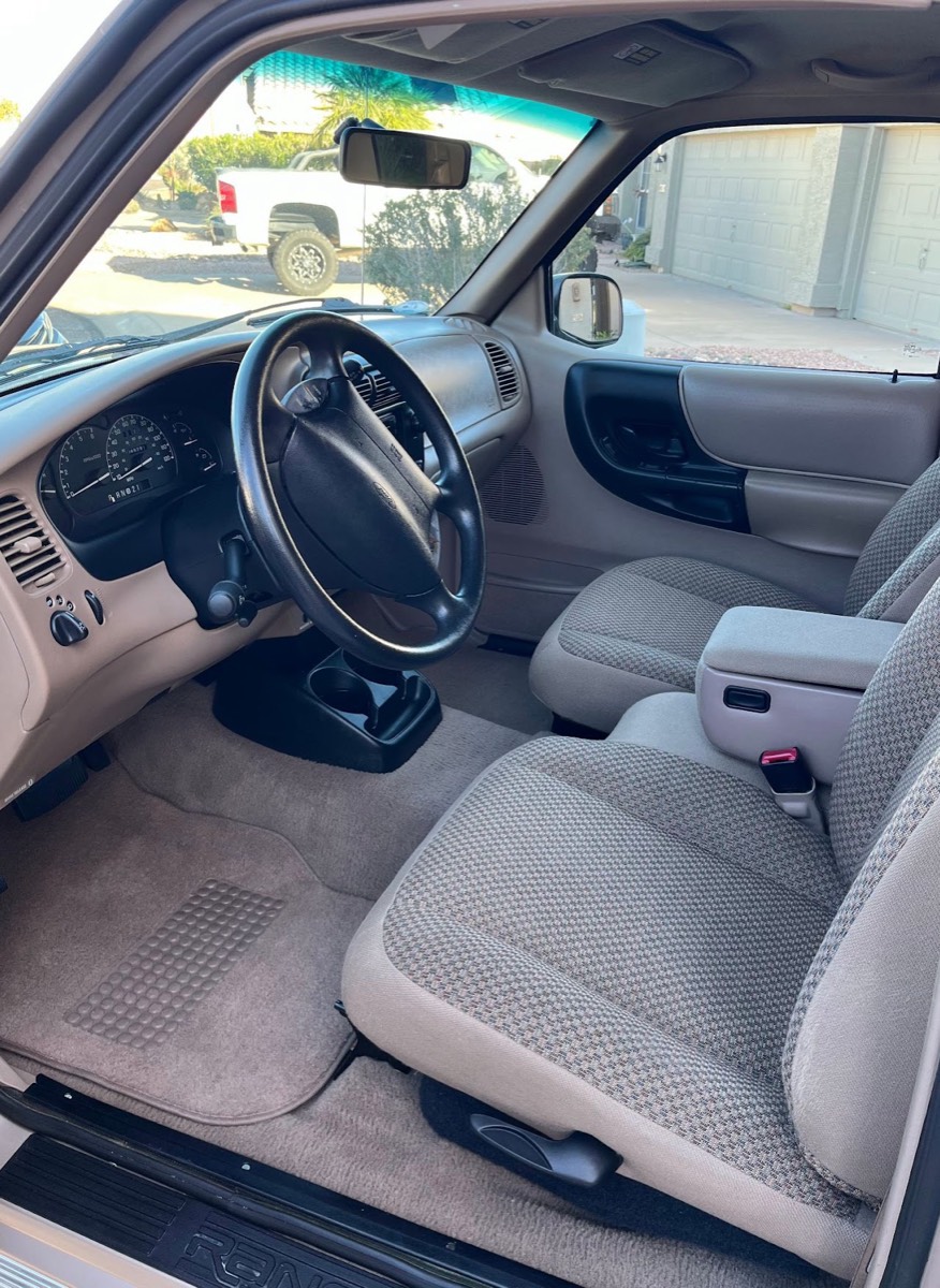 Ford Ranger cloth interior after a deep interior clean