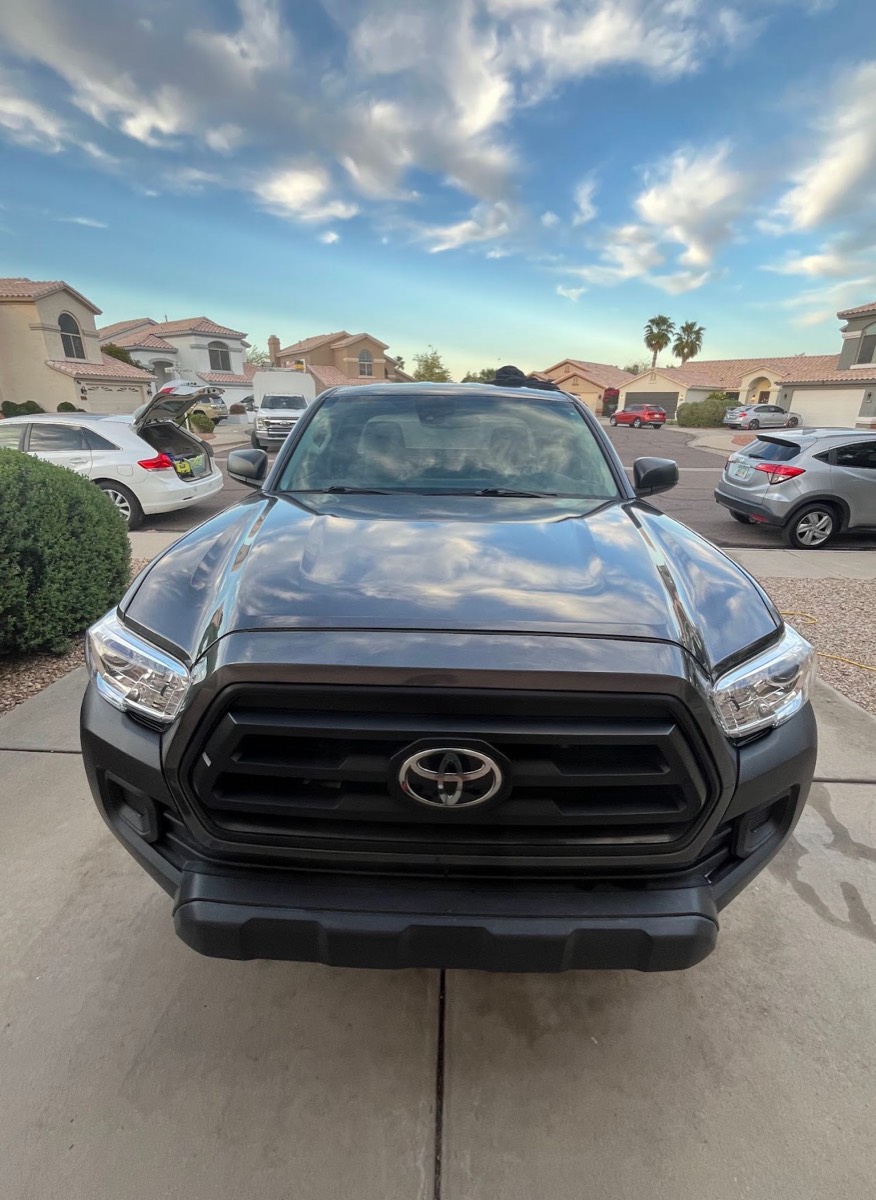 Toyota Tacoma washed and detailed in a Phoenix driveway